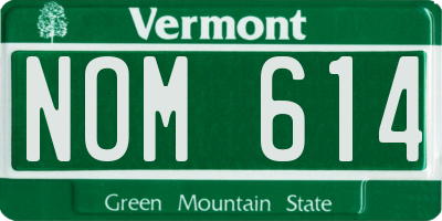VT license plate NOM614