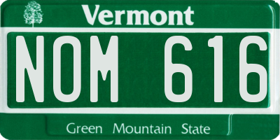 VT license plate NOM616