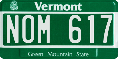 VT license plate NOM617