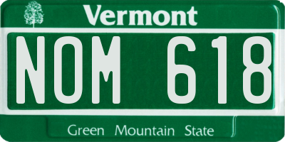 VT license plate NOM618