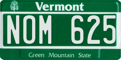 VT license plate NOM625