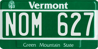 VT license plate NOM627