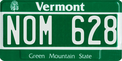 VT license plate NOM628