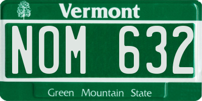 VT license plate NOM632