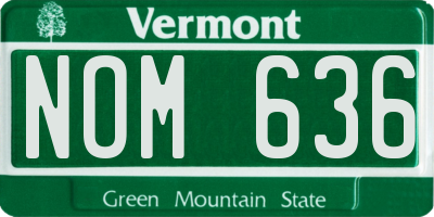 VT license plate NOM636