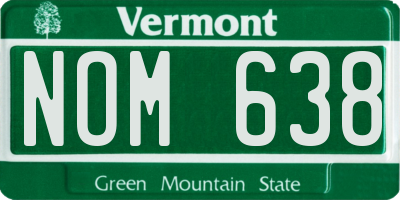 VT license plate NOM638