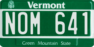 VT license plate NOM641