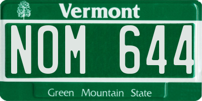 VT license plate NOM644