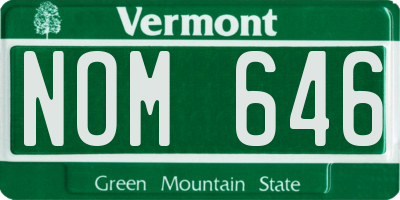VT license plate NOM646