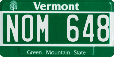 VT license plate NOM648