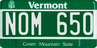 VT license plate NOM650