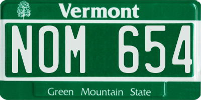 VT license plate NOM654