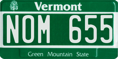 VT license plate NOM655