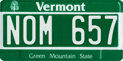 VT license plate NOM657