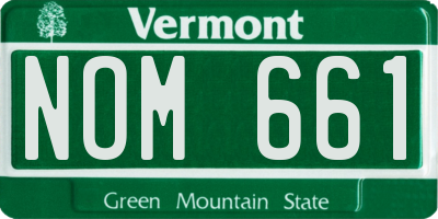 VT license plate NOM661