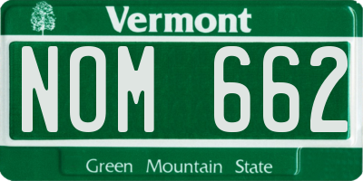 VT license plate NOM662