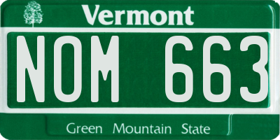 VT license plate NOM663