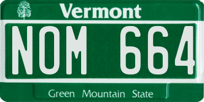 VT license plate NOM664