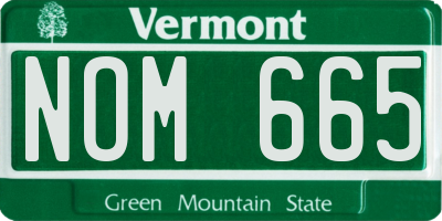 VT license plate NOM665