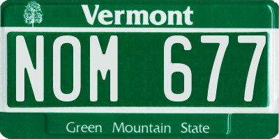 VT license plate NOM677