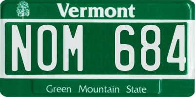 VT license plate NOM684