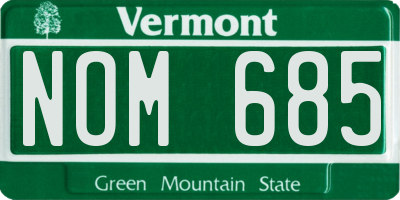 VT license plate NOM685