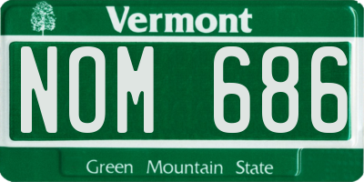 VT license plate NOM686