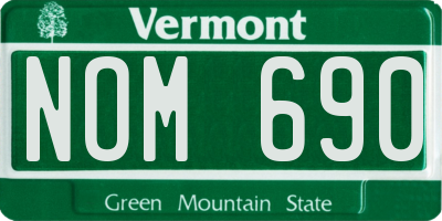 VT license plate NOM690