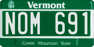 VT license plate NOM691
