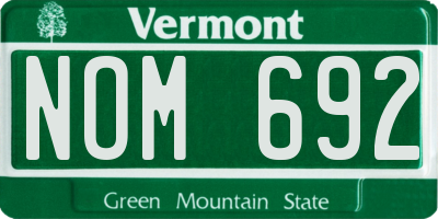 VT license plate NOM692