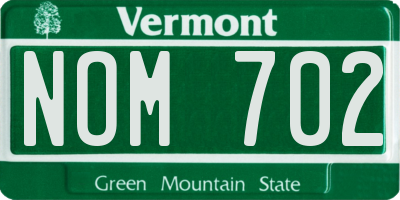 VT license plate NOM702