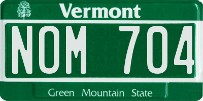 VT license plate NOM704
