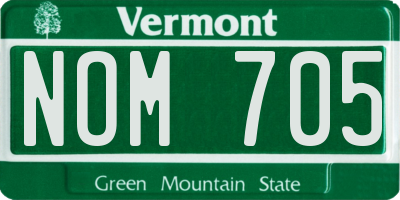 VT license plate NOM705