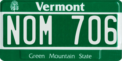 VT license plate NOM706
