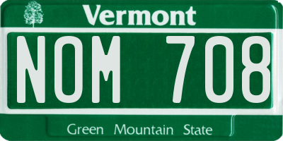 VT license plate NOM708