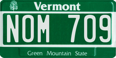 VT license plate NOM709