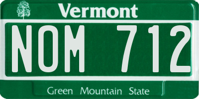 VT license plate NOM712