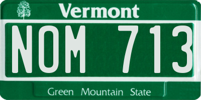 VT license plate NOM713
