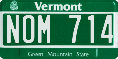 VT license plate NOM714