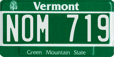VT license plate NOM719