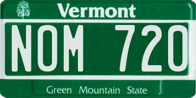 VT license plate NOM720