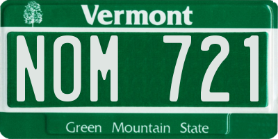 VT license plate NOM721
