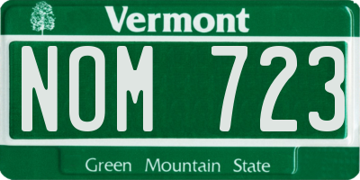 VT license plate NOM723