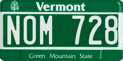 VT license plate NOM728
