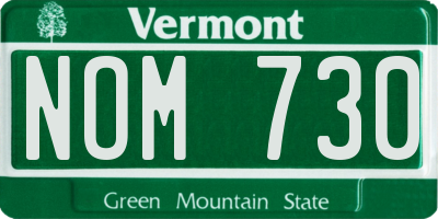 VT license plate NOM730