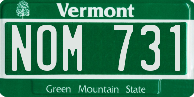 VT license plate NOM731