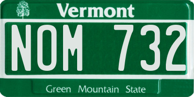 VT license plate NOM732