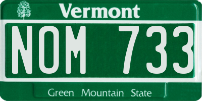 VT license plate NOM733