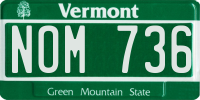 VT license plate NOM736