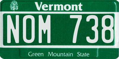 VT license plate NOM738